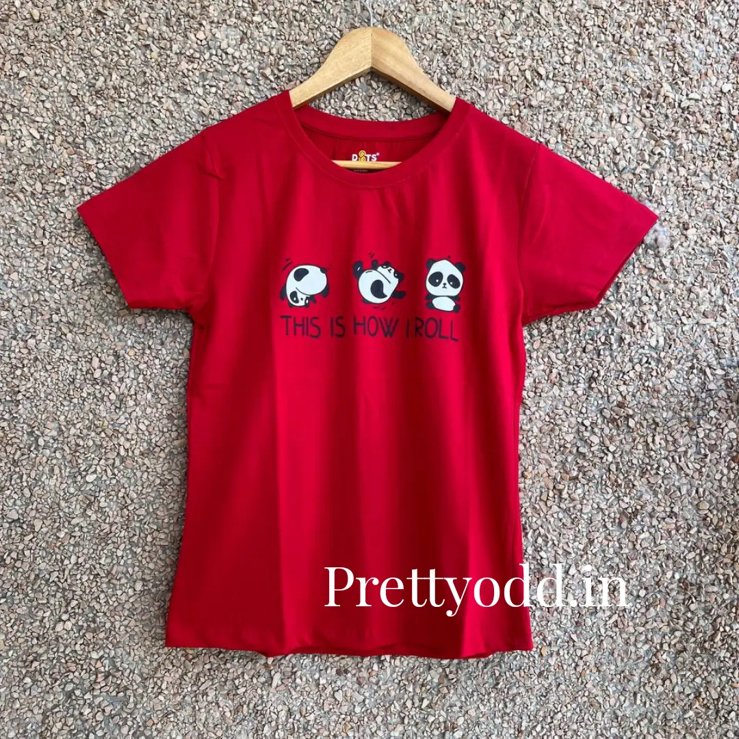 Red Solid T-Shirt for Women