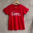 Red Solid T Shirt for Women