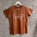 Brown Solid T Shirt for Women