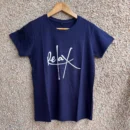 Navy Blue Solid T Shirt for Women