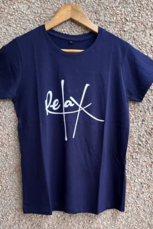 Navy Blue Solid T Shirt for Women