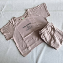 Beige Crop Top And Cargo Pants Set