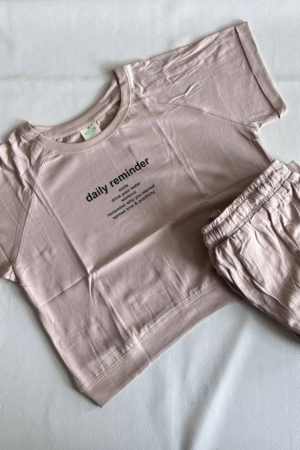 Beige Crop Top And Cargo Pants Set