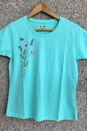 Green Solid T-Shirt for Women