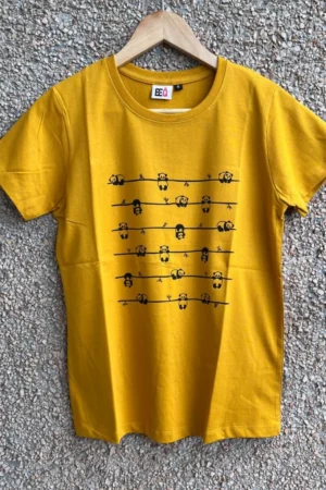 Mustard Solid T-Shirt for Women