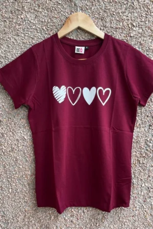 Marron Solid T-Shirt for Women