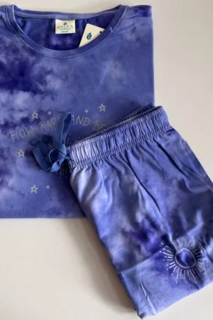 Iris Blue Tie and Dye shorts sets