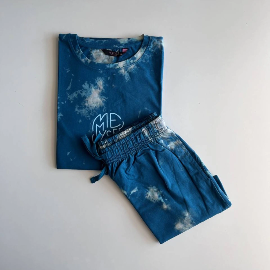 Blue Tie and Dye shorts sets