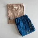 Light Beige with Blue Tie-Dye Pyjama Set