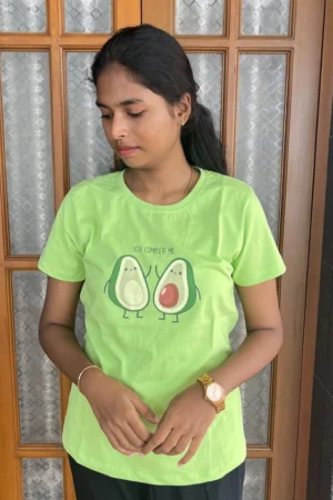 Green Solid T-Shirt for Women