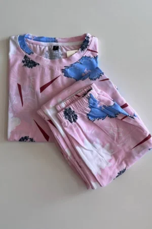 Pink Crop top and jogger Pant Co-Ord Set