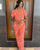 Pinkish orange Collar sets