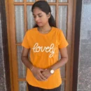Orange Solid T-Shirt for Women