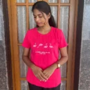 Pink Solid T-Shirt for Women