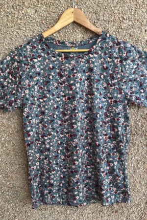 Blue Floral Printed t-shirt