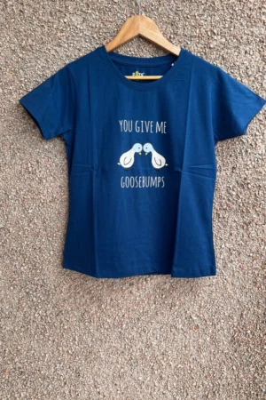 Blue Solid T-Shirt for Women