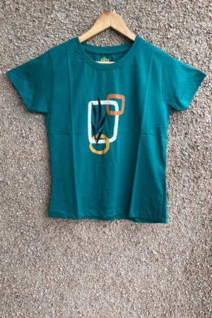 Green Solid T-Shirt for Women