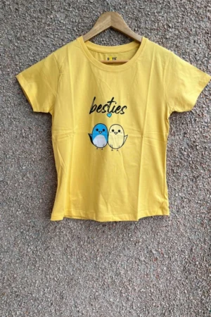 Yellow Solid T-Shirt for Women