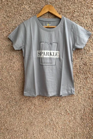 Grey Solid T-Shirt for Women