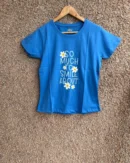 Blue Solid T-Shirt for Women