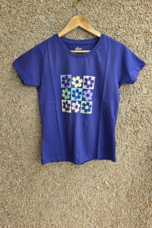 Violet Solid T-Shirt for Women