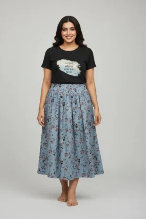 Black Tshirt and skirt