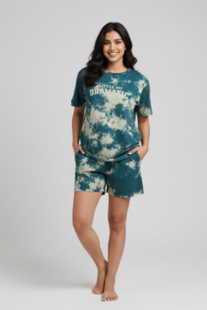 Green Tie and Dye shorts sets