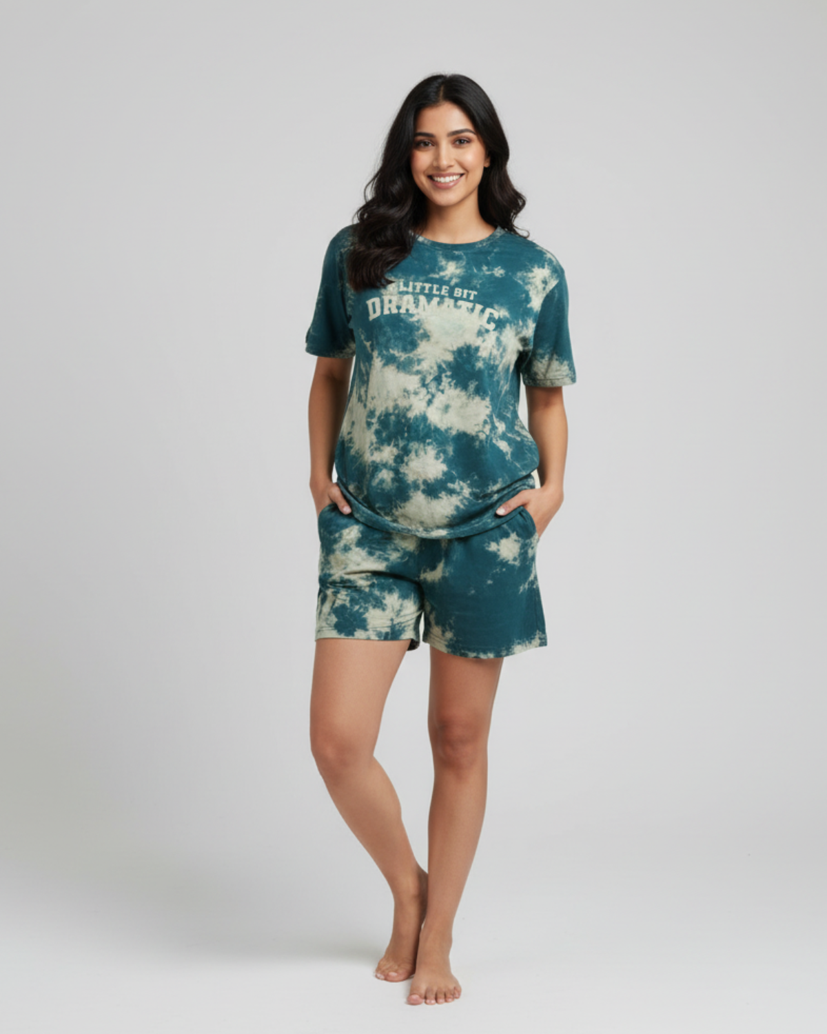 Green Tie and Dye shorts sets