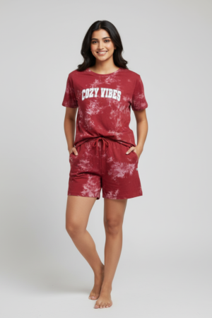 Red Tie and Dye shorts sets