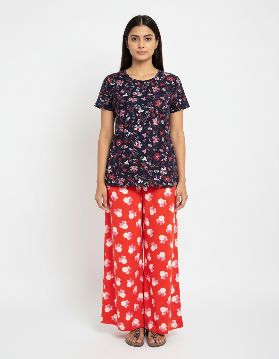 Navy Printed palazzo Set