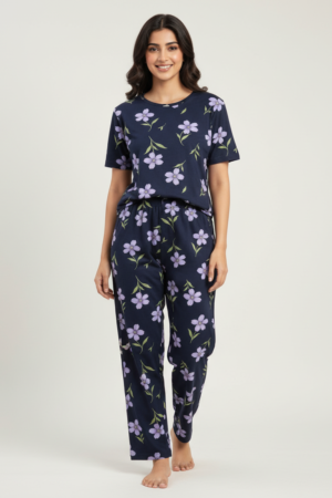 Navy Flower Co-Ord Set