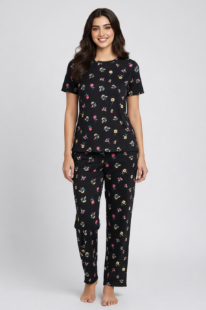 Black Flower Co-Ord Set